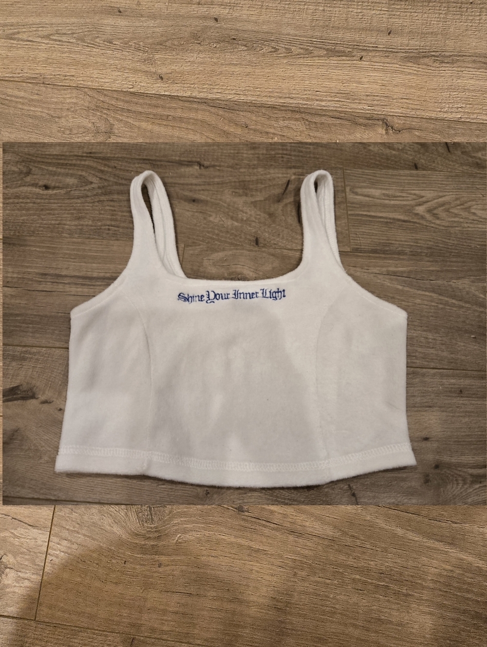 Y2K Streetwear Shine Your Inner Light Coquette Terrycloth Crop Tank Size XS